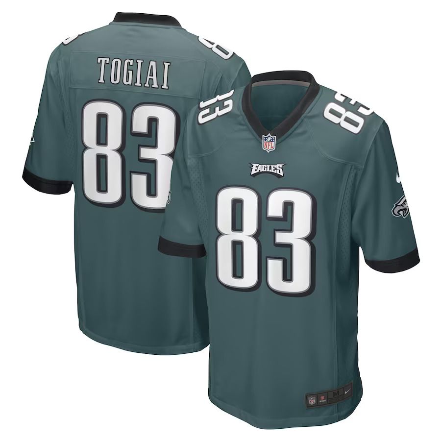 Men Philadelphia Eagles #83 Noah Togiai Nike Midnight Green Game Player NFL Jersey